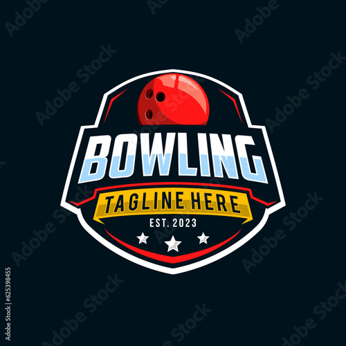 Professional bowling tournament badge logo design