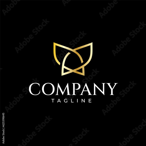 A modern and elegant type of logo with a flower or butterfly shape, perfect for fashion, jewelery and beauty companies