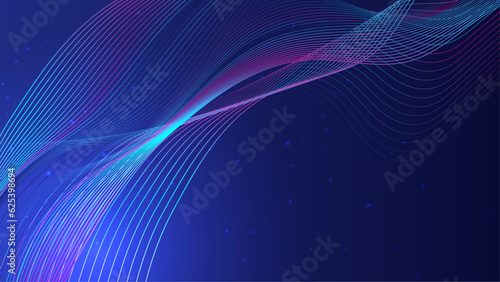 Abstract Modern dark blue line colored poster background. Vector illustration