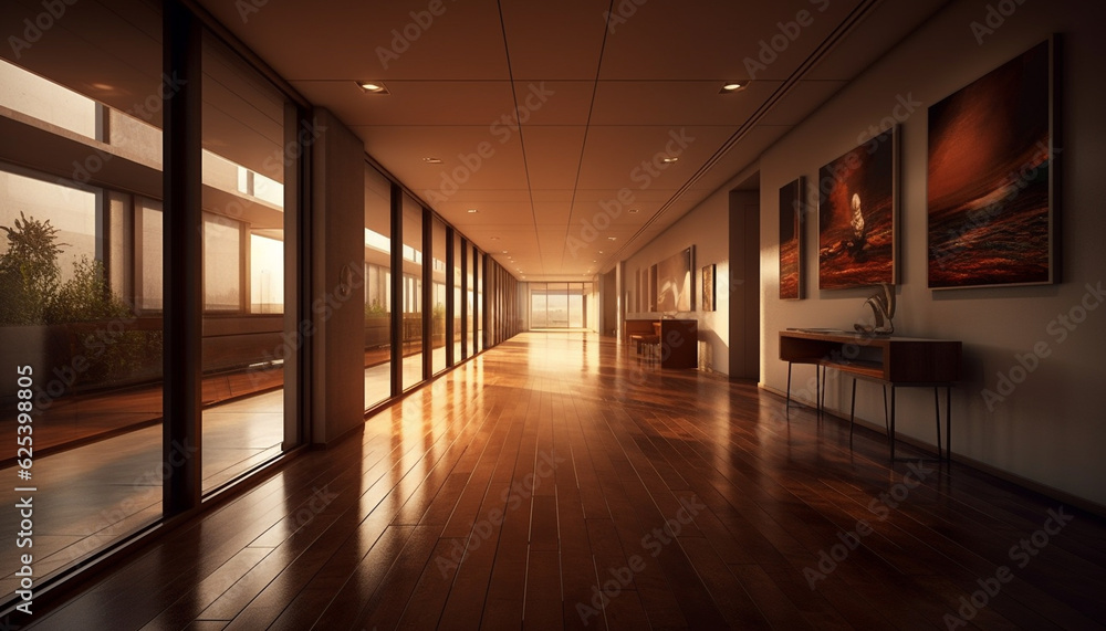 Modern luxury office with bright lighting and elegant decor inside generated by AI