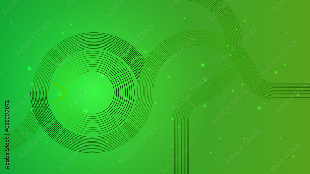 Green line wave particles abstract vector for business, banner website, brochure and flyer background with copy space.