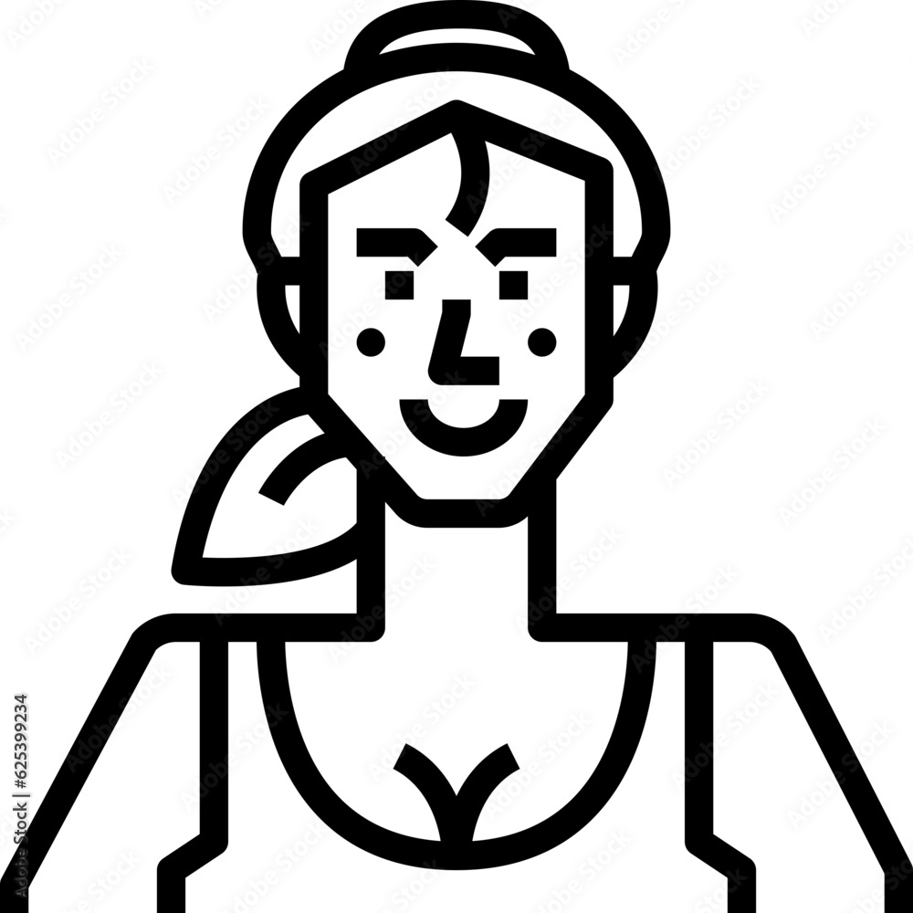 Caucasian woman. outline icon design Caucasian woman. outline icon design