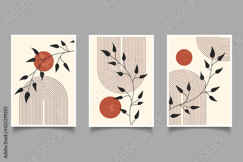 mod century modern poster trendy contemporary modern minimal art, wall art poster design geometric illustration