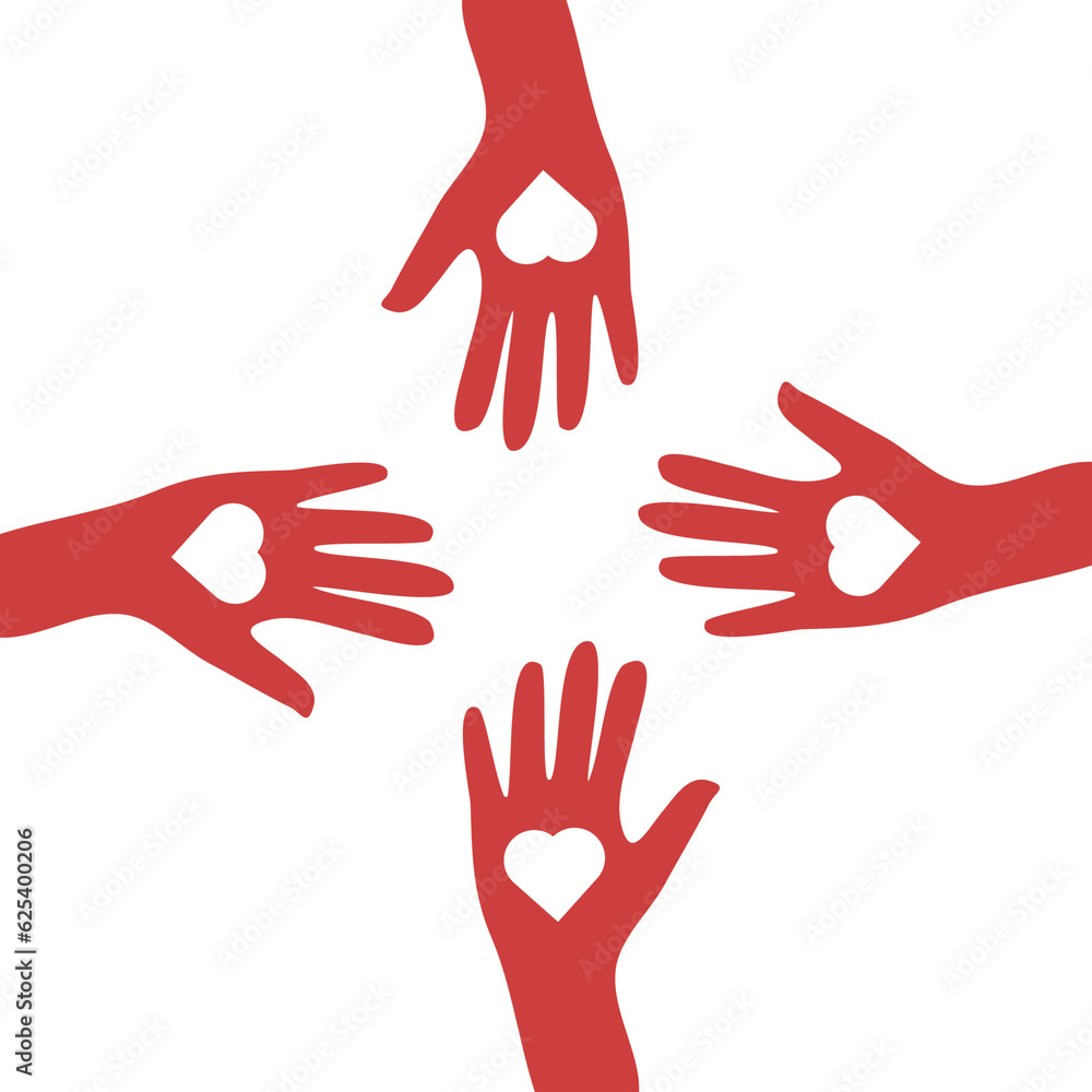 Digital png illustration of red hands with hearts on transparent background Digital png illustration of red hands with hearts on transparent background