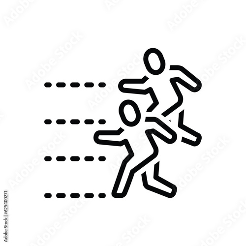 Black line icon for competing 