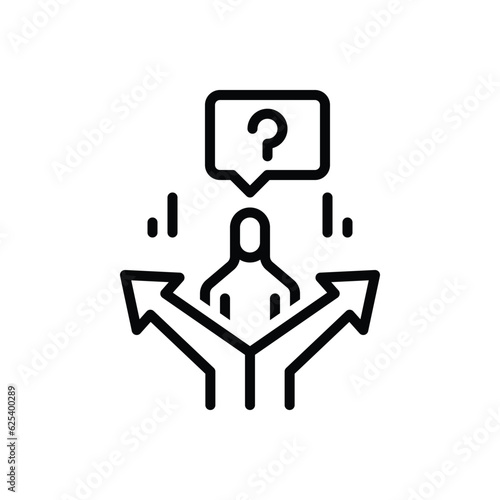 Black line icon for decisions 