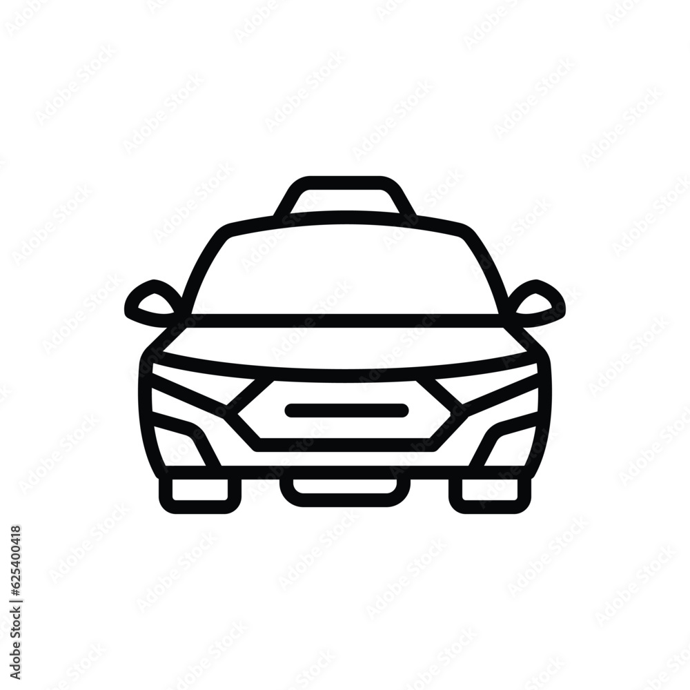Black line icon for cab 