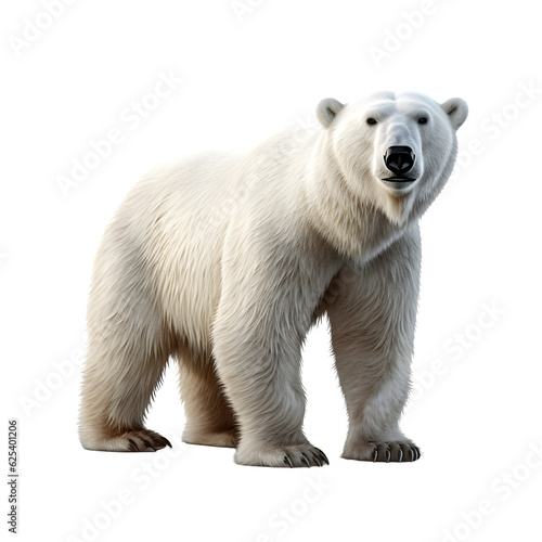 Polar bear isolated on white png background photo
