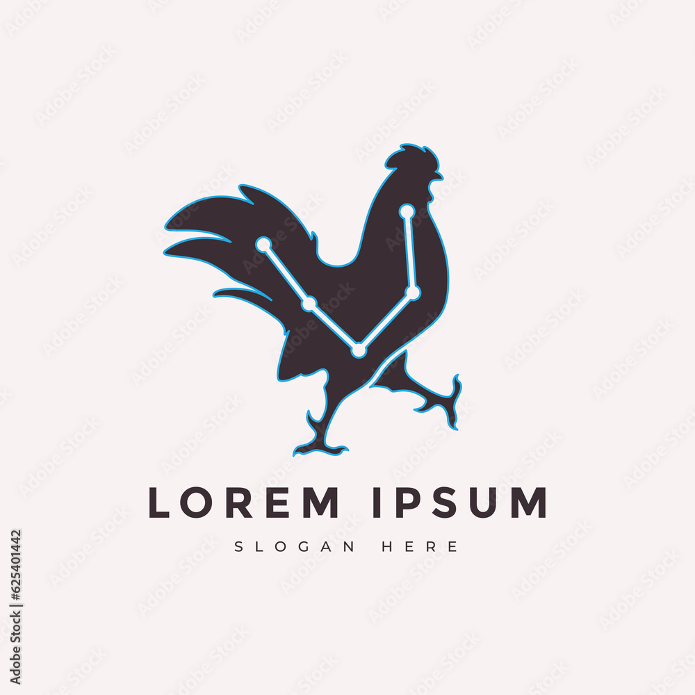 Obraz premium rooster animal farmer domestic agriculture village cockerel mascot logo design vector graphic illustration