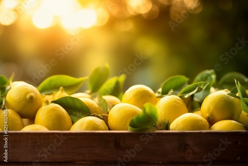 Wallpaper Mural Lemons in wooden crate Torontodigital.ca