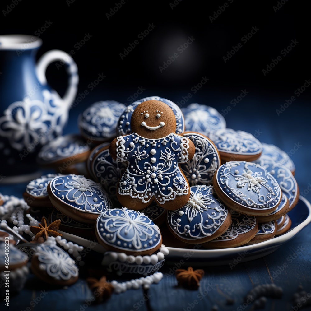 Christmas gingerbread cookies on a plate. Christmas gingerbread cookies on a plate.