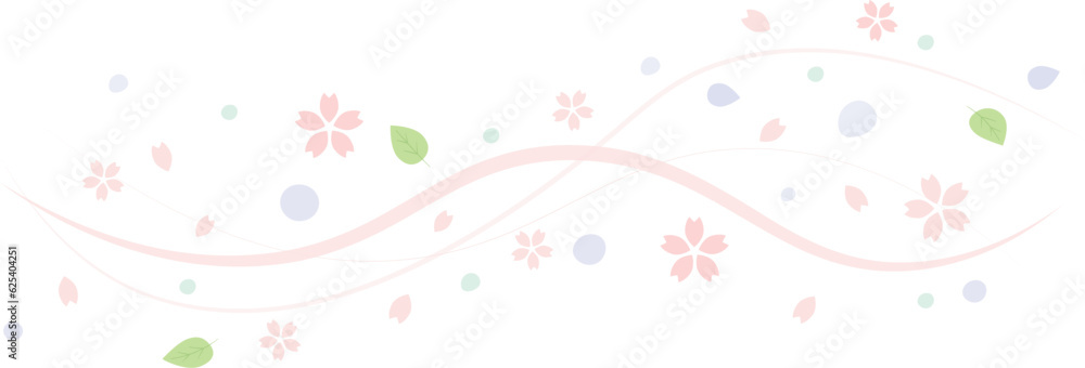 桜が流れるウェーブのピンクのベクター背景画像 桜が流れるウェーブのピンクのベクター背景画像