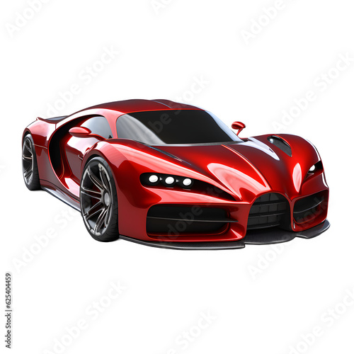 Red sports car without background 