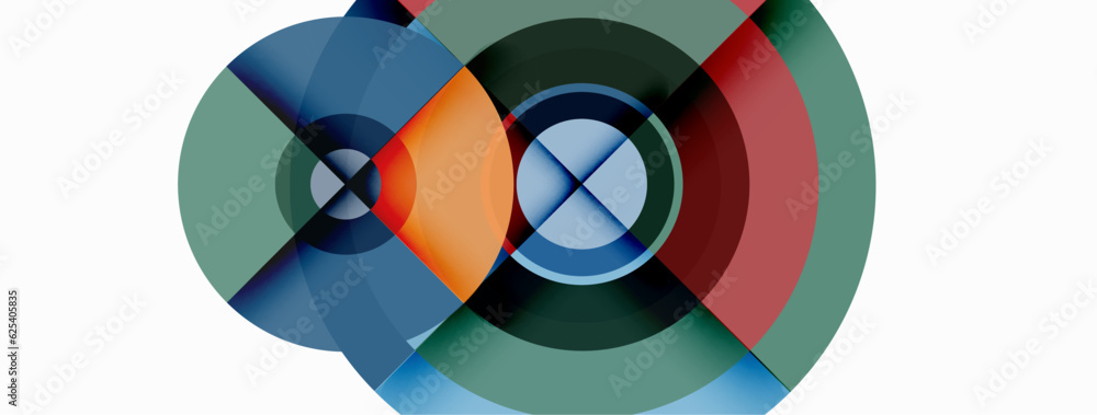 Obraz premium Circles with shadows trendy minimal geometric composition abstract background