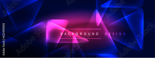 Neon lights hacking geometric background, virtual reality or artificial intelligence concept, cyberpunk geometric template for wallpaper, banner, presentation, background