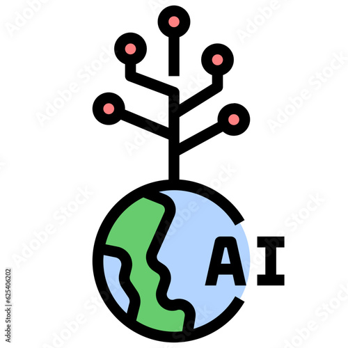 digitalization filled outline style icon