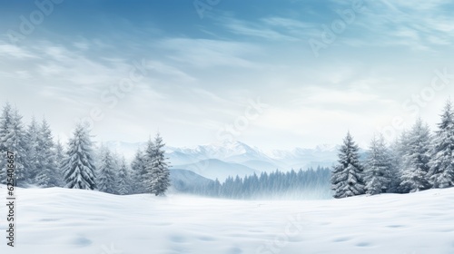 Winter Wilderness Scene: Panoramic Empty Background