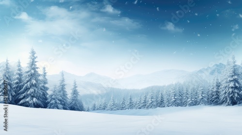 Empty panoramic winter background with copy space © indeep
