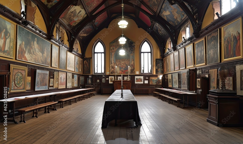Adorning the church hall, paintings tell tales of devotion Creating using generative AI tools
