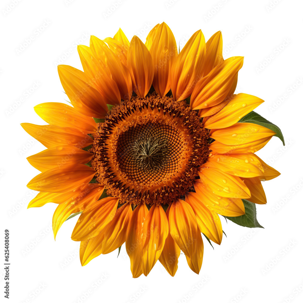 Fototapeta premium Sunflower, isolated on transparent background.