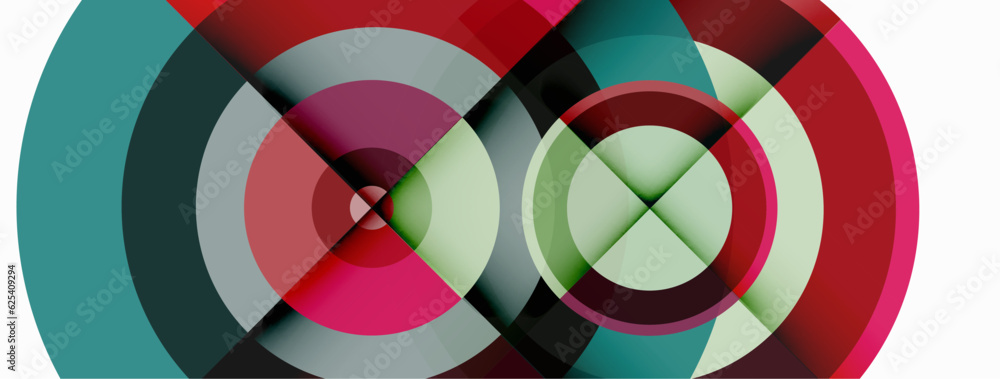 Obraz premium Circles with shadows trendy minimal geometric composition abstract background