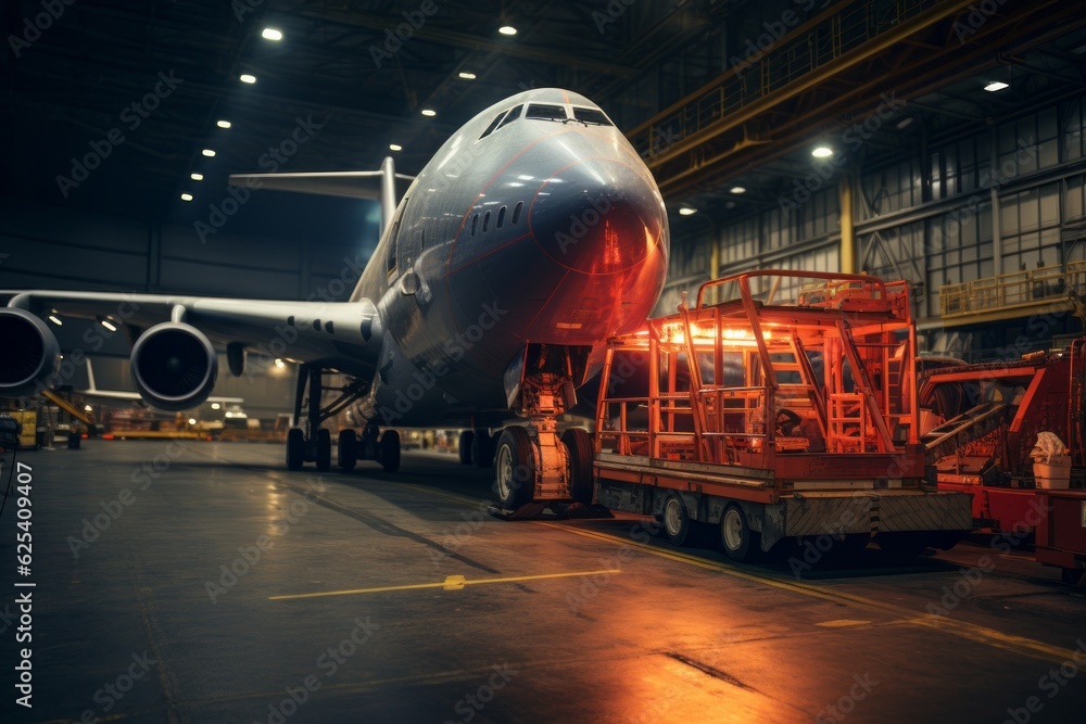 Cargo Plane Being Loaded, Generative AI Cargo Plane Being Loaded, Generative AI