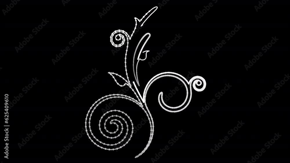 Animated floral shapes on a black background Animated floral shapes on a black background
