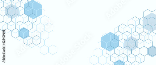 hexagon chemical pattern vector design concept with dots and shape, modern science theme background, backdrop, card, banner