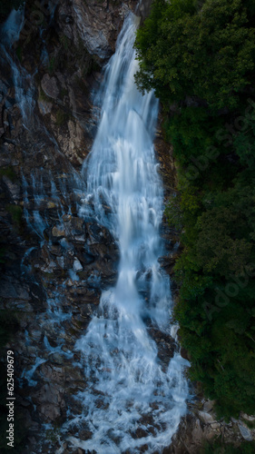 Mea Ya Waterfall in the rain season at Doi Inthanon National park  north of Chiang Mai Province in Thailand aerial view 