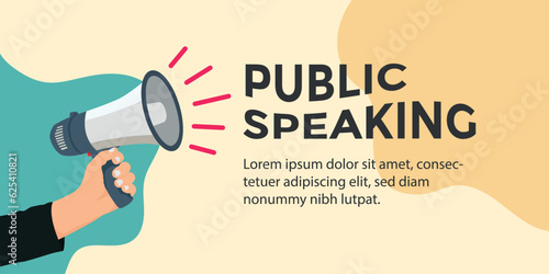 concept  hand holding megaphone, voice speak with megaphone