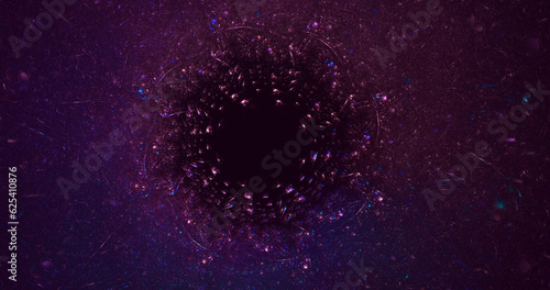3D rendering abstract round hole light background