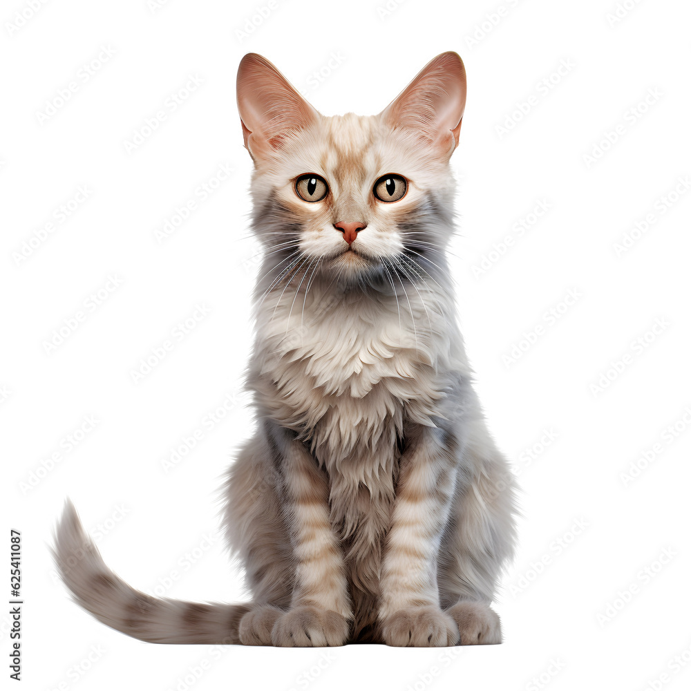 Scottish fold cat isolated on white transparent background