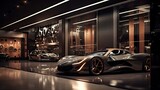 A shop selling luxury sports cars, showcasing sleek designs and superior performance. Generative AI