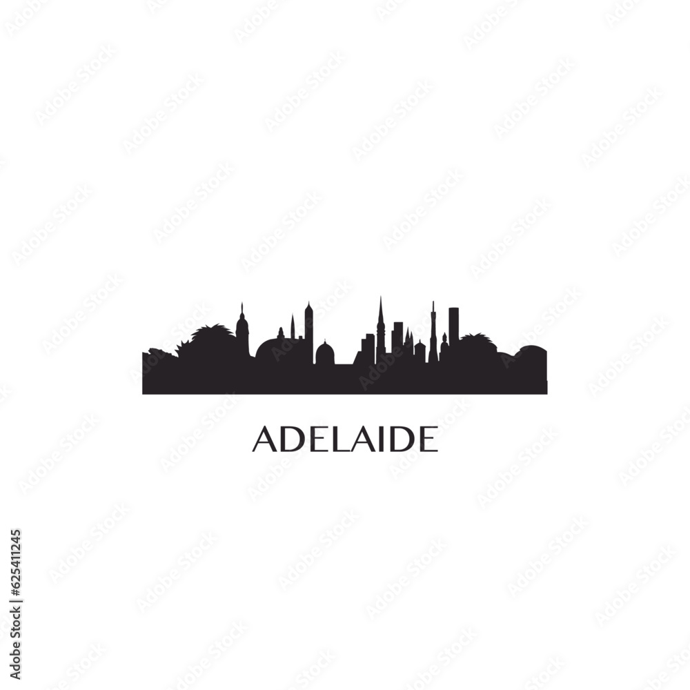 South Australia Adelaide city skyline landscape silhouette vector logo icon. Abstract urban horizon illustration concept
