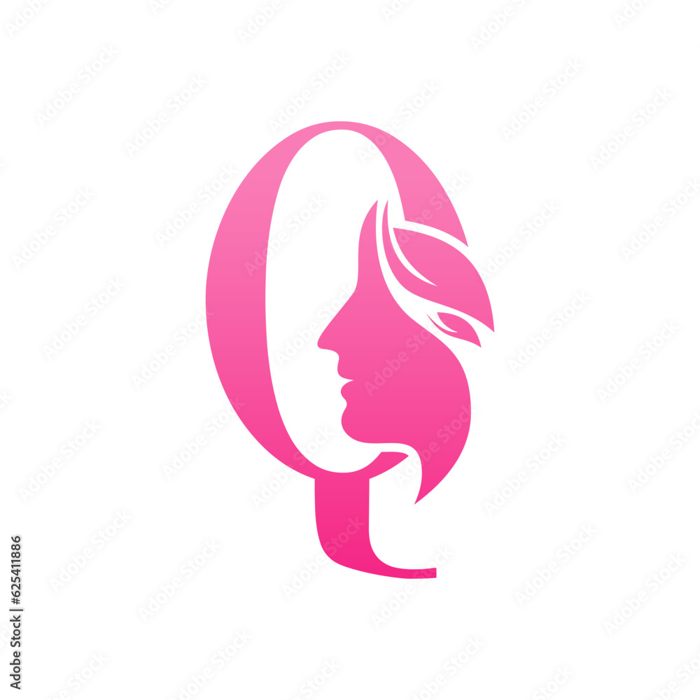 Initial Q face beauty logo design templates Initial Q face beauty logo design templates