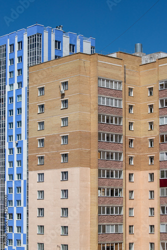 Multi-storey modern architecture of a residential building.