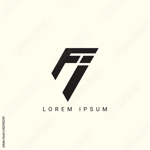 Initial Letter FI or IF Logo. Monogram Linear Rounded Style isolated on White and Blue Background. Usable for Business, Branding and Technology Logos. Flat Vector
