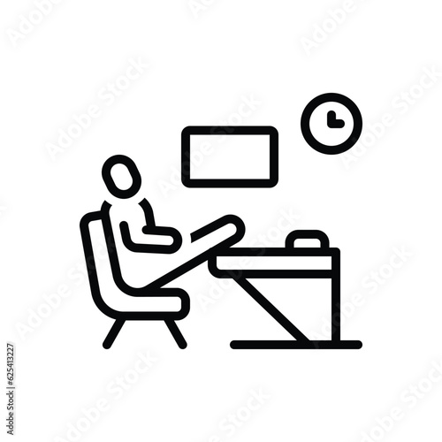 Black line icon for rest 