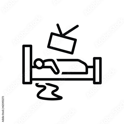 Black line icon for died 