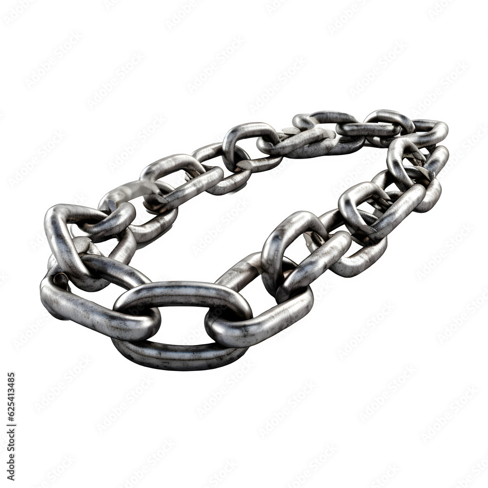 Fototapeta premium Chain isolated on white png transparent background
