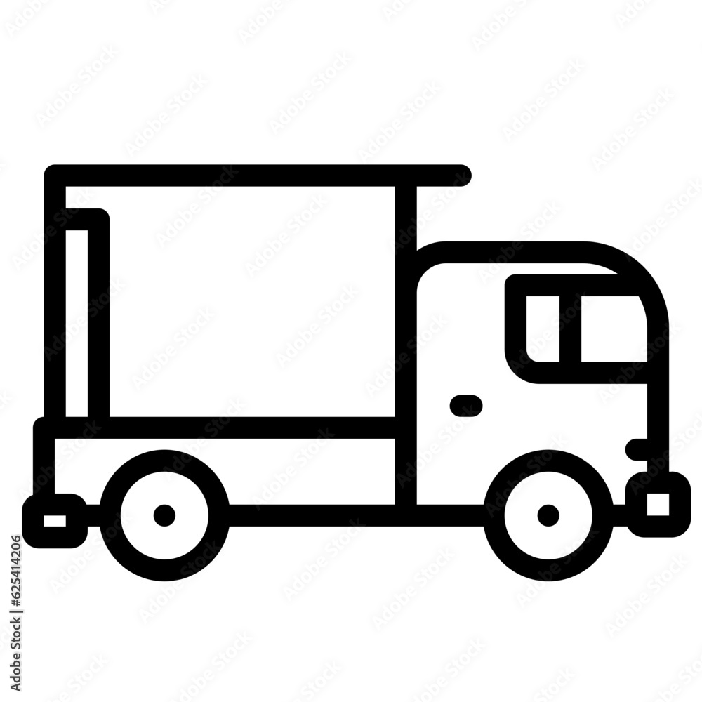 Delivery Truck outline icon. Transportation illustration for templates, web design and infographics. Pixel-perfect at 64x64 Delivery Truck outline icon. Transportation illustration for templates, web design and infographics. Pixel-perfect at 64x64