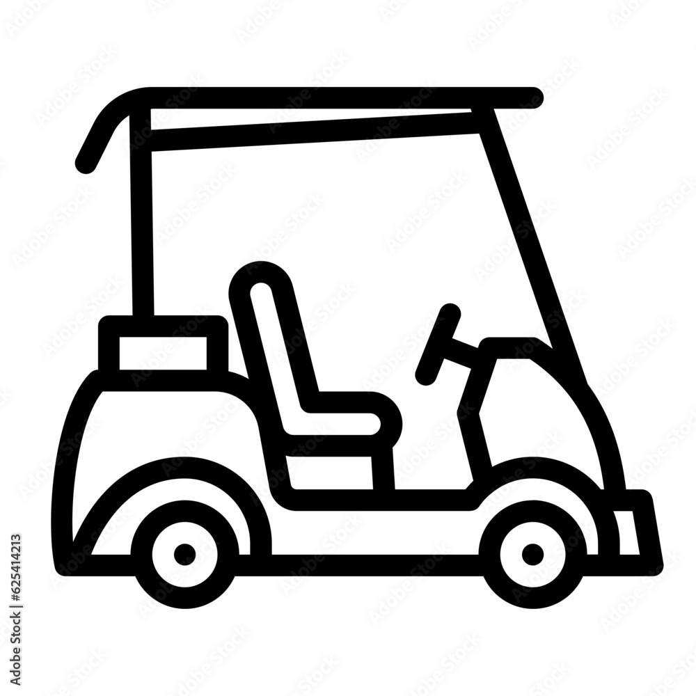 Caddy Golf outline icon. Transportation illustration  for templates, web design and infographics. Pixel-perfect at 64x64
