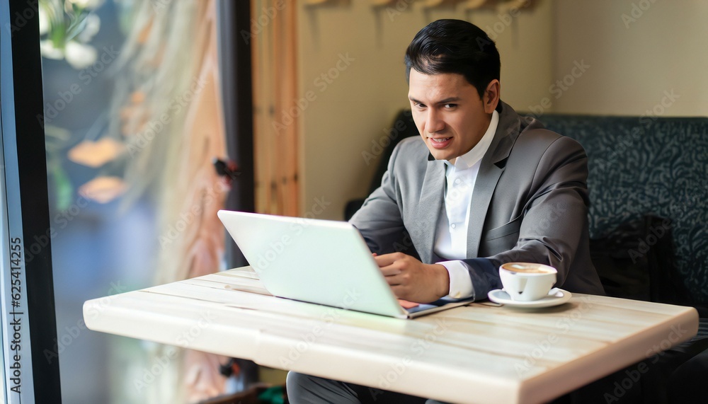 businessman working on laptop computer