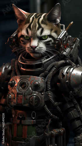 cat in high tech solider suit