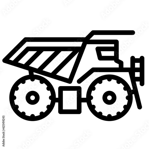 Dump Truck outline icon. Transportation illustration  for templates, web design and infographics