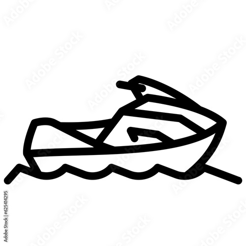 jetski single outline icon. Transportation illustration  for templates, web design and infographics