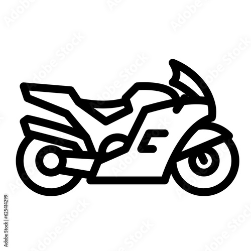 Sportbike motorcycle single outline icon. Transportation illustration  for templates, web design and infographics