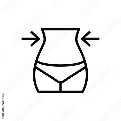Slim waist waistline vector icon