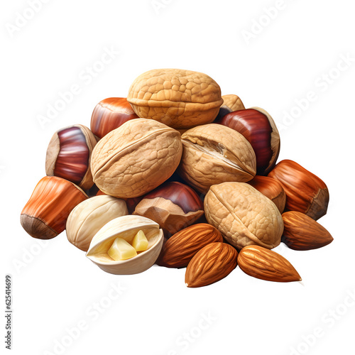 Nuts and hazelnuts png transparent background