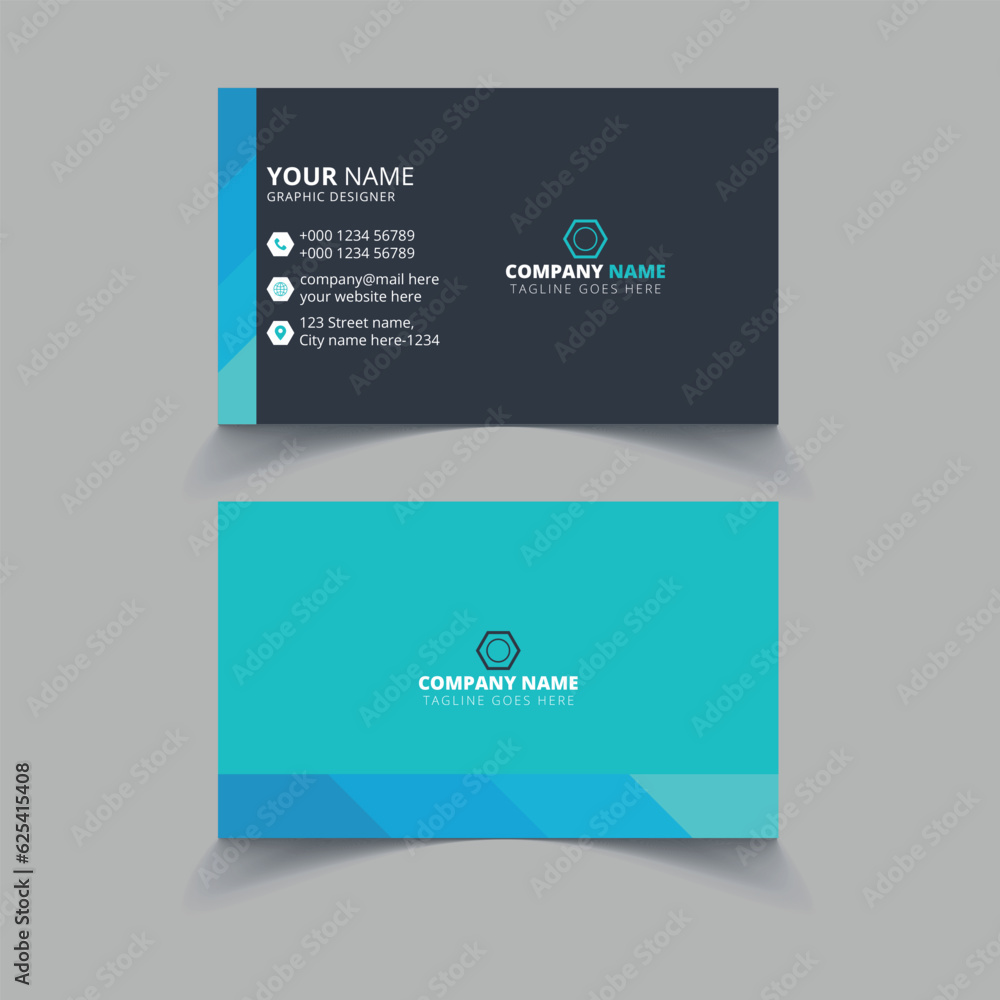 Blue Modern Business card template design Blue Modern Business card template design